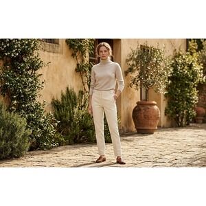 Slowear Incotex Womens Cream Corduroy Pants Trousers IT 42 US 6 Italy Luxury